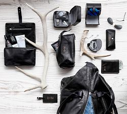 Personalized Saddle Leather Travel Accessories Collection - Black