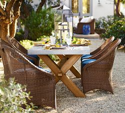 Abbott Concrete &amp; Acacia Rectangular Dining Table, Brown (84")