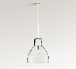 Open Box: Bridget Recycled Glass Pendant, Large (17") - Polished Nickel
