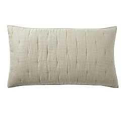 Open Box: European Flax Linen Waffle Quilted Sham, King Set of 2 - Bamboo