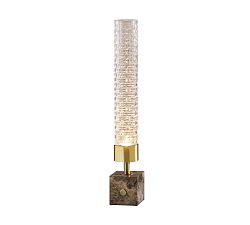 Open Box: Tuberose Hand-Blown LED Table Lamp (19") - Marble &amp; Antique Brass
