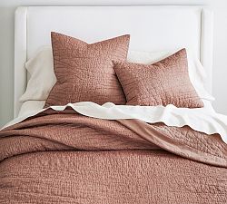 Open Box: Belgian Flax Linen Handcrafted Quilt, King/Cal. King - Brick
