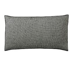 Open Box: European Flax Linen Waffle Quilted Sham, King - Set of 2 - Ebony