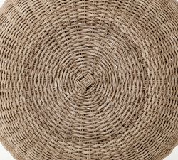 Encinitas Wicker Round Outdoor Accent Stool (21")