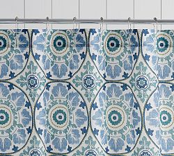 Open Box: Veronica Shower Curtain (72" Sq) - Blue