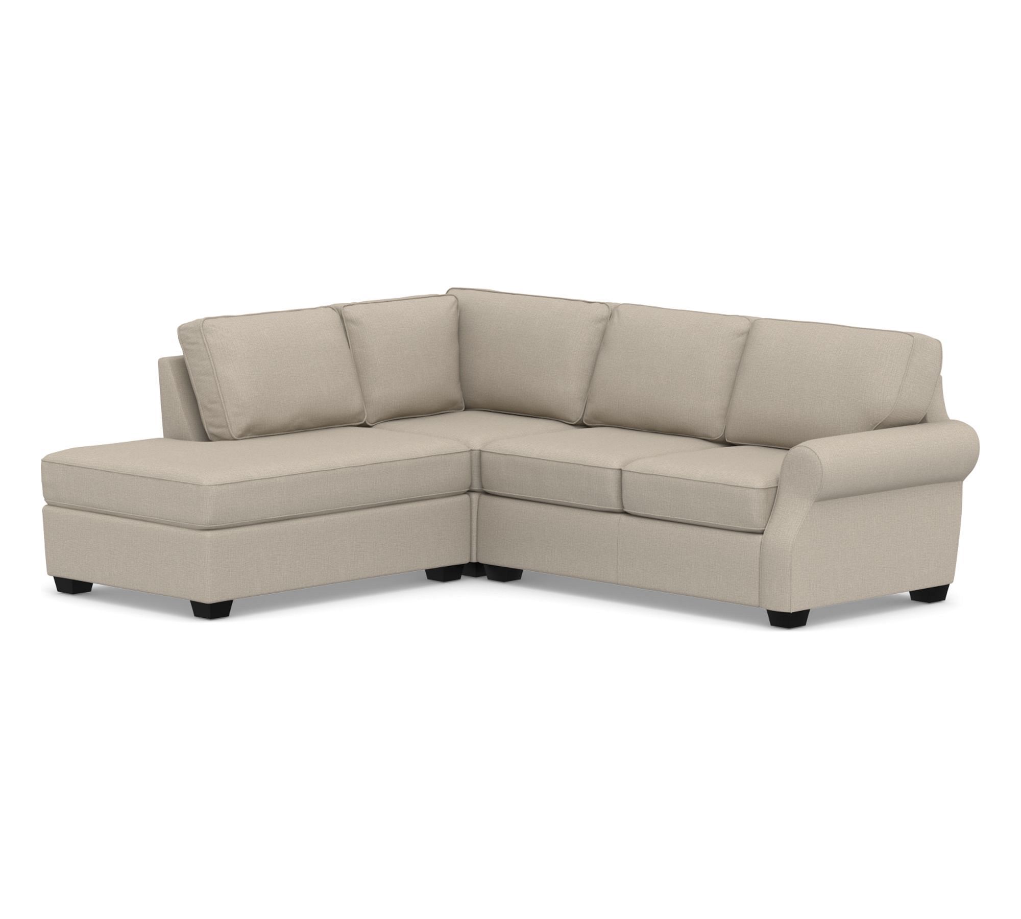 Fremont Roll Arm 3-Piece Bumper Sectional (96")