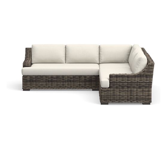 Huntington Slope Arm 3pc Sectional Cushion Slipcover Set