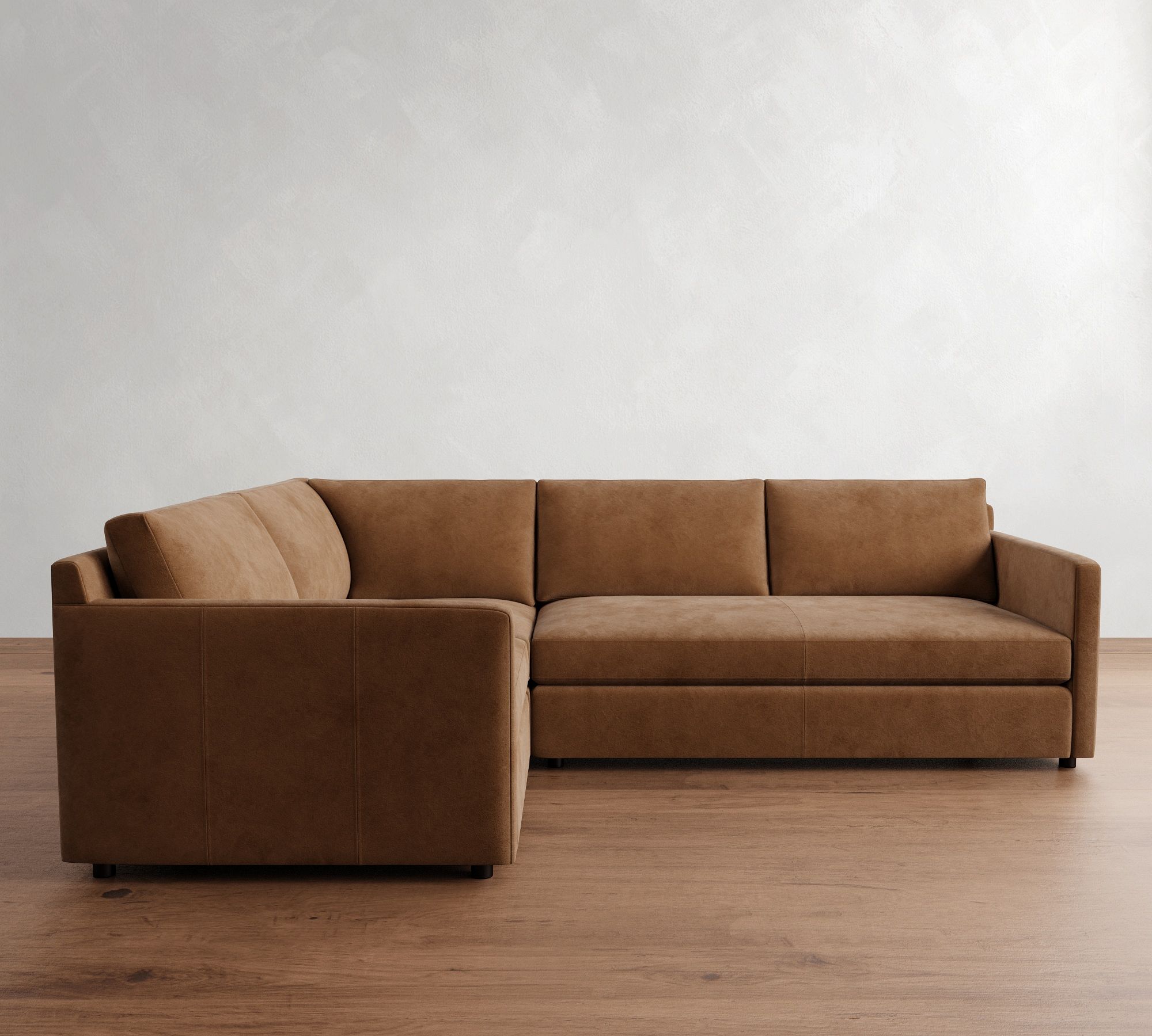 Pacifica Slim Arm Leather 3-Piece Sectional (106") - thumbnail 9