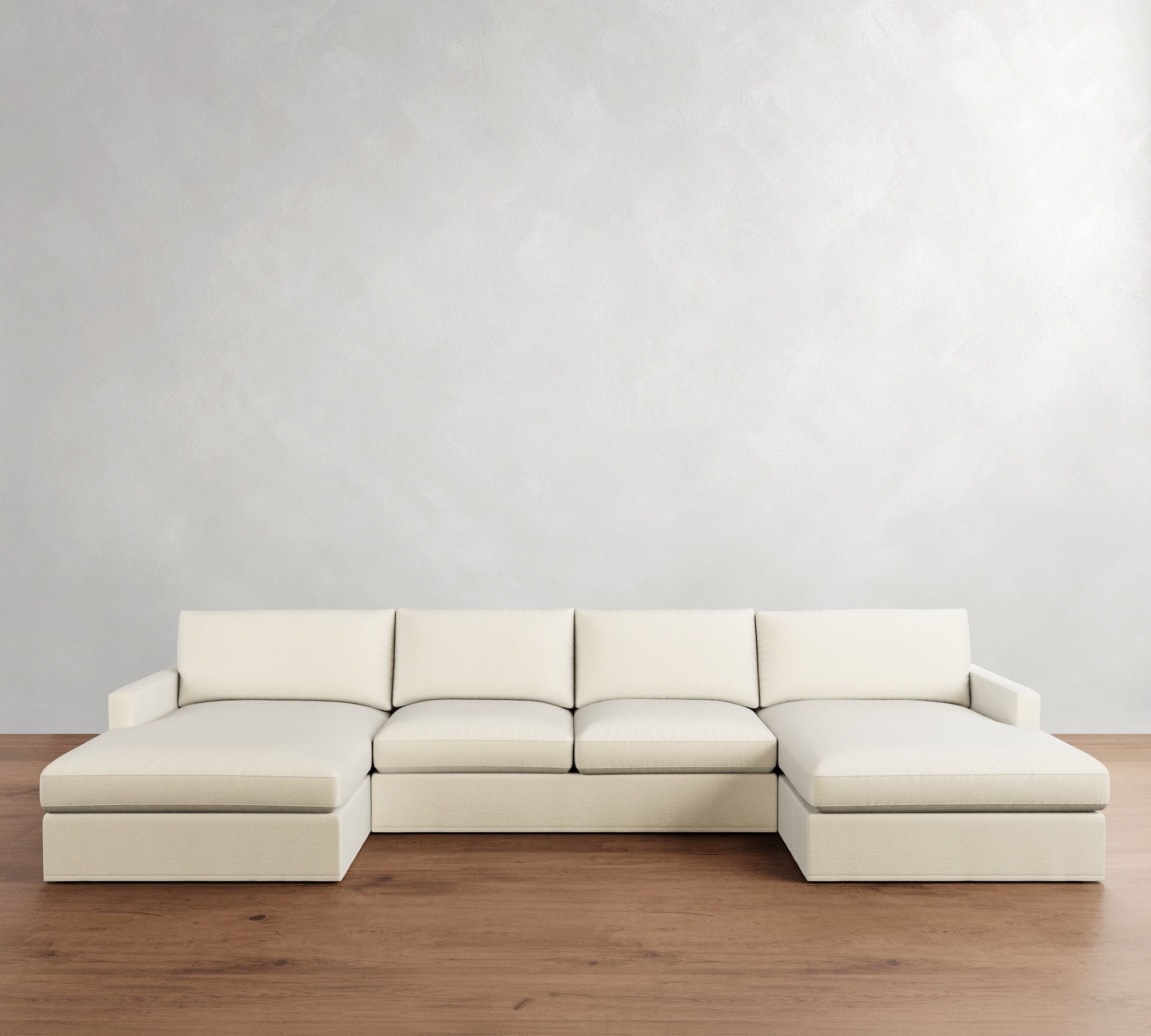 Westwood Slim Arm Slipcovered Double Chaise Sectional (173"&ndash;185")