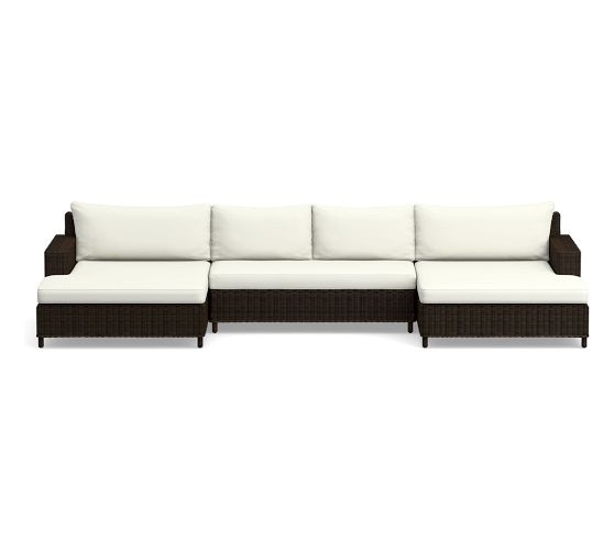 Torrey Square Arm 3pc Double Chaise Sectional Cushion Covers