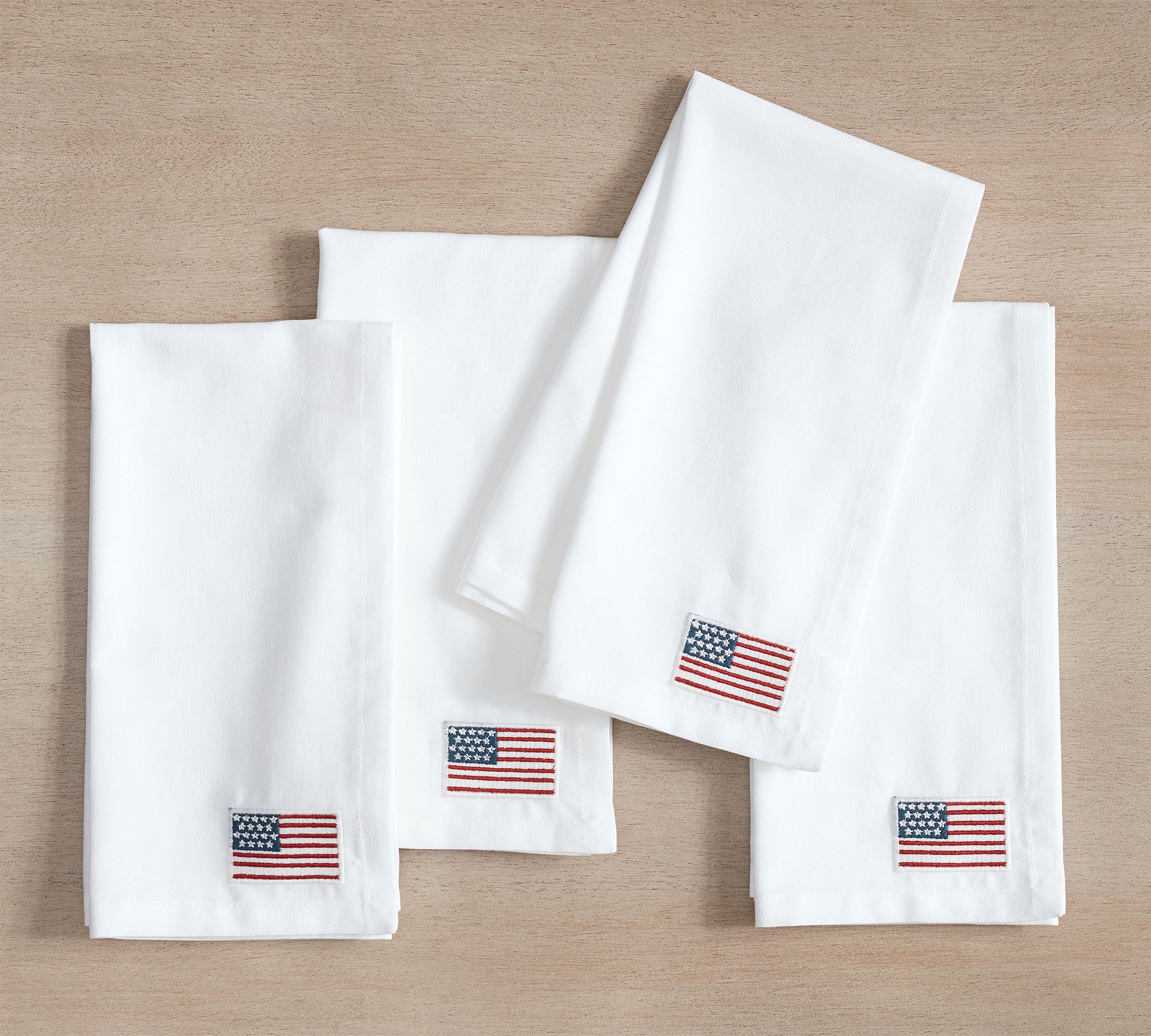 American Flag Icon Cotton/Linen Napkins - Set of 4