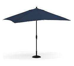 Open Box: 10' Rectangular Outdoor Umbrella w/ Aluminum Bronze Tilt Pole - Sunbrella®; Cobalt, Black