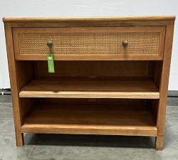 Open Box: Channing Cane Double Open Shelf Base with Drawer (30.75"H) - Midland Amber