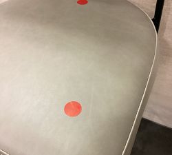 Open Box: Maison Leather Counter Stool (24") - Statesville Pebble, Antique Bronze Legs
