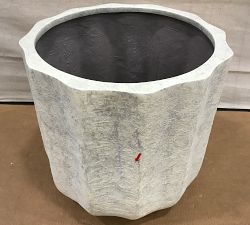 Open Box: Modern Rustic Fluted Outdoor Planter, X Large (20"D x 20"H) - White