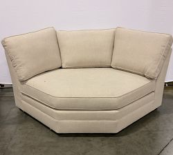 Open Box: Pearce Roll Arm Large Wedge - Performance Midland Tweed Oatmeal, Espresso Legs
