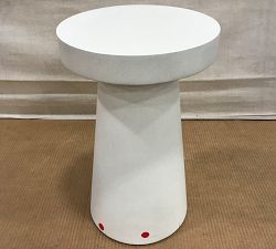 Open Box: Pomona Concrete Round Outdoor Side Table (12") - White