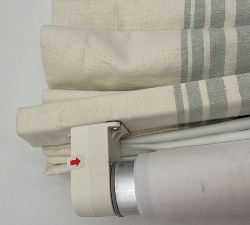 Open Box: Riviera Striped Roman Blackout Shade (36"W x 64"L) - Porcelain Blue