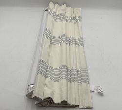 Open Box: Riviera Striped Roman Blackout Shade (36"W x 64"L) - Porcelain Blue