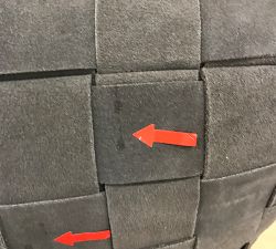 Open Box: Suede Basketweave Pouf - Turkish Coffee