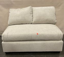 Open Box: York Roll Arm Armless Loveseat with Bench Cushion - Performance Heathered Tweed Pebble