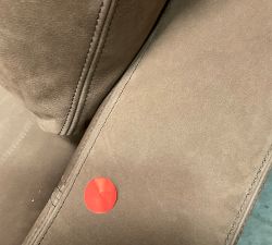 Open Box: York Slope Arm Leather Loveseat (60"), 2X1 - Nubuck Chocolate