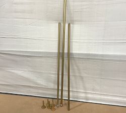 Open Box: Standard Modern Hardware Rod with Hidden Connection Bracket (108"-144", 1.25" Dia) - Brass