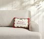 Happy Holidays Needlepoint Lumbar Pillow