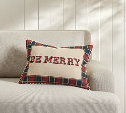 Be Merry Scalloped Lumbar Pillow Cover