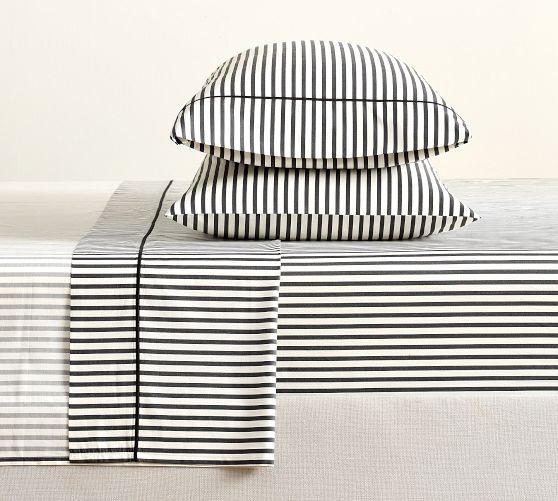 400-Thread-Count Traditional Striped Sateen Sheet Set