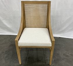 Open Box: Atwood Cane Dining Armchair - Performance Boucle Oatmeal, Seadrift