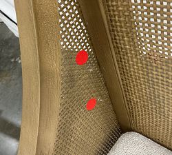 Open Box: Atwood Cane Dining Armchair - Performance Boucle Oatmeal, Seadrift
