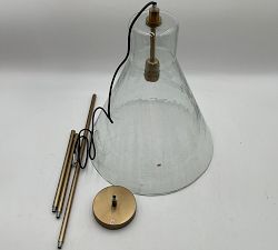 Open Box: Bridget Recycled Glass Flared Pendant, Large (18"Dia) - Tumbled Brass