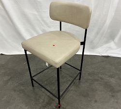Open Box: Maison Leather Counter Stool (24") - Statesville Pebble, Antique Bronze Leg