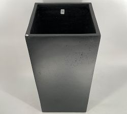 Open Box: Mission Square Handmade Outdoor Planter, Tall (15"W) - Black