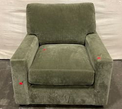 Open Box: Turner Square Arm Small Chair without Nailheads (36") - Rustic Chenille Dark Moss