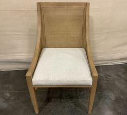 Open Box: Atwood Cane Dining Armchair - Performance Boucle Oatmeal, Seadrift