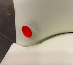 Open Box: Layton Leather Stool, Counter (25.5") - Signature Chalk, Vintage Amber Legs