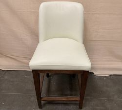 Open Box: Layton Leather Stool, Counter (25.5") - Signature Chalk, Vintage Amber Legs