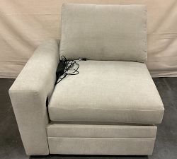 Open Box: Pearce Modern Square Arm Left Power Recliner - Performance Casual Chenille Parchment