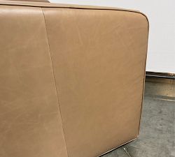 Open Box: Remmy Leather Swivel Armchair - Churchfield Taupe