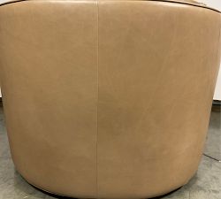 Open Box: Remmy Leather Swivel Armchair - Churchfield Taupe