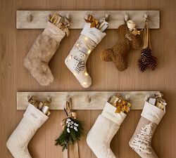 Cozy Teddy Faux Fur Bone Pet Stocking