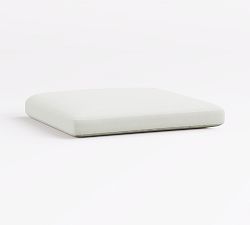 Modern Farmhouse Outdoor Dining Chair Cushion; High Performance Canvas, White