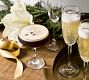 Etched Gold Rim Coupe Glasses - Set of 4