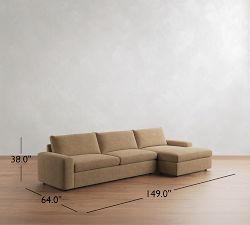 Sierra Leather Chaise Sectional (139"&ndash;154")