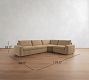 Sierra Leather 3-Piece Wedge Sectional (139"&ndash;149")