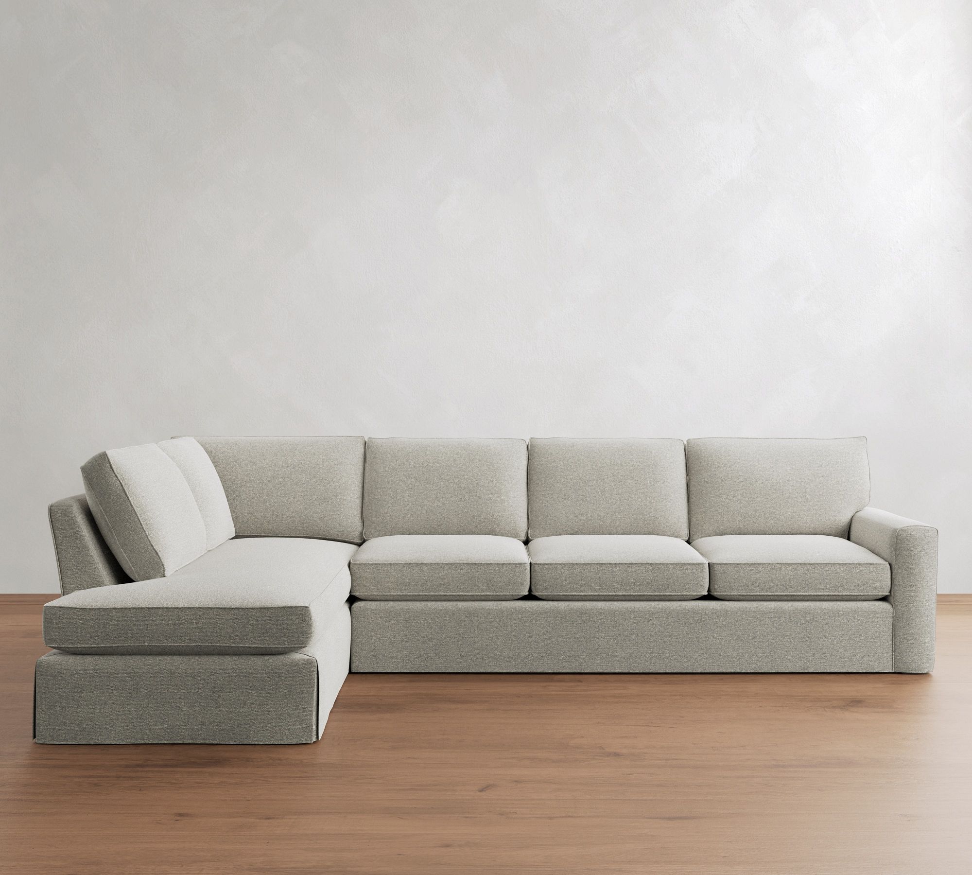 Pearce Square Arm Slipcovered Return Bumper Sectional (110"&ndash;140") - thumbnail 6