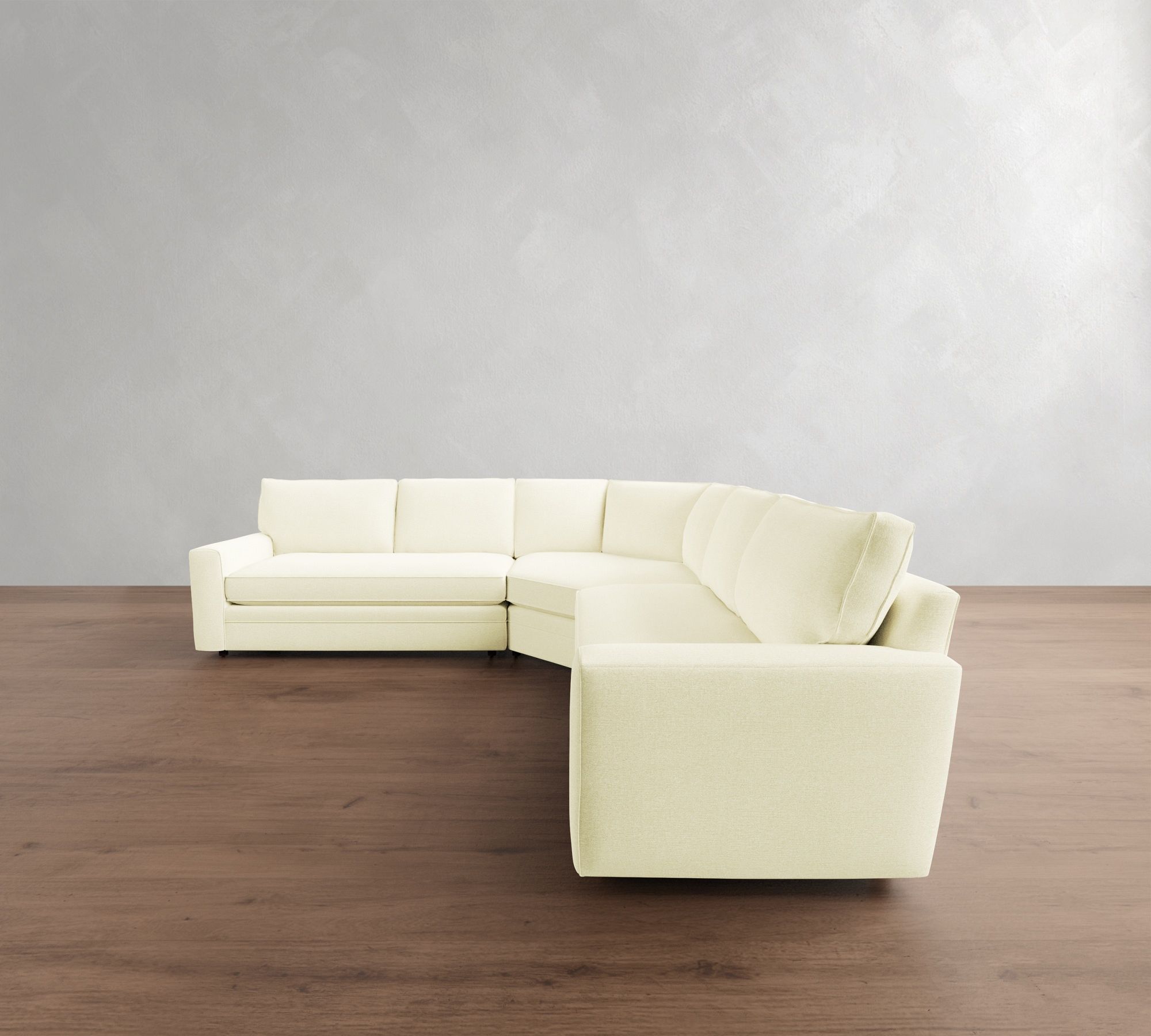 Pearce Square Arm 3-Piece L-Shaped Wedge Sectional (118"–126.5")