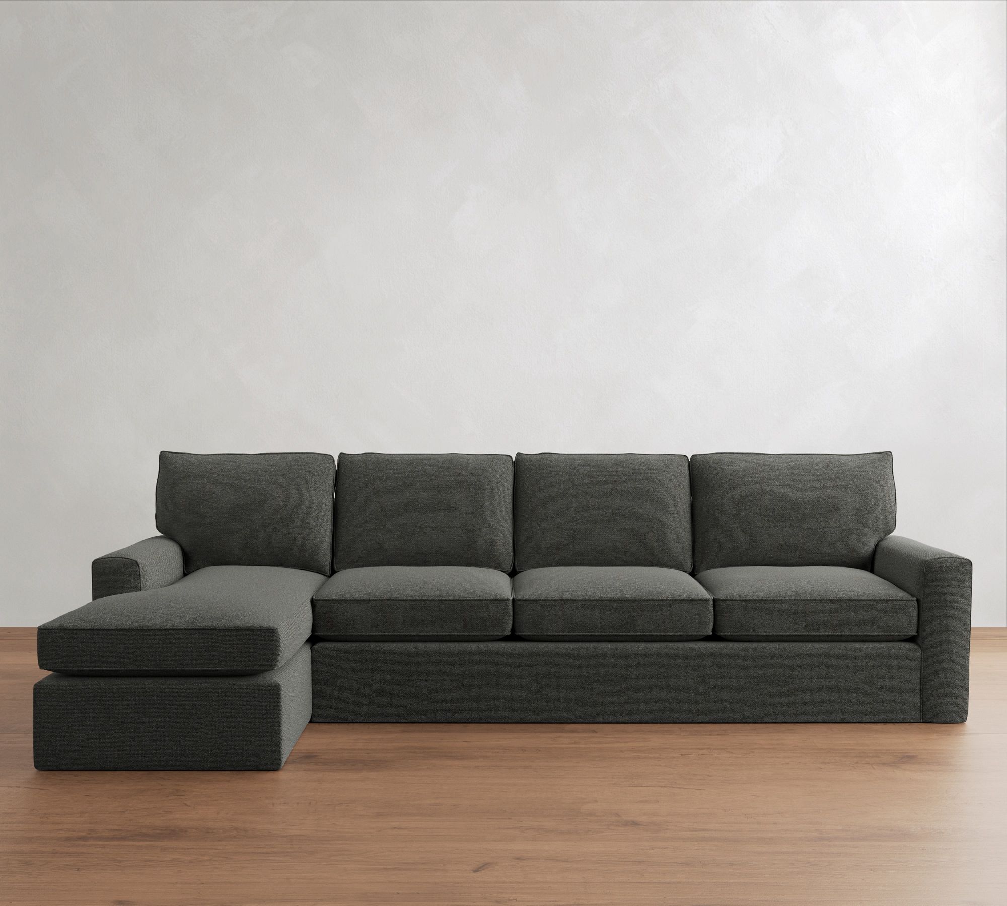 Pearce Square Arm Slipcovered Chaise Sectional (101"&ndash;141") - thumbnail 4